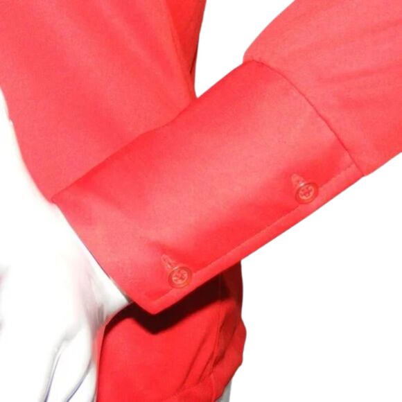 JOYCE Blouse, S, Red Poly, Neck Bow, Long Sleeves, Wide cuffs, VINTAGE - Picture 4 of 9